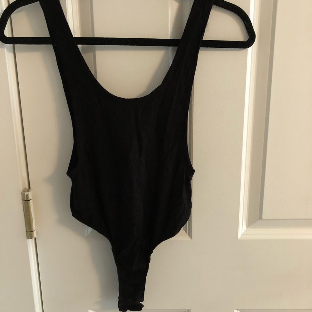 Black ribbed bodysuit